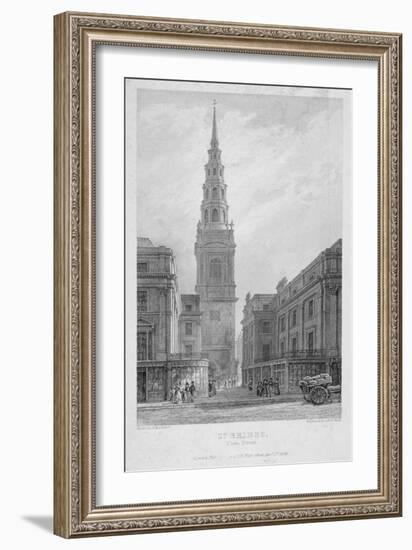 St Bride's Church, Fleet Street, City of London, 1839-John Le Keux-Framed Giclee Print