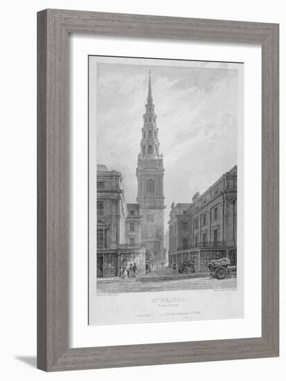 St Bride's Church, Fleet Street, City of London, 1839-John Le Keux-Framed Giclee Print