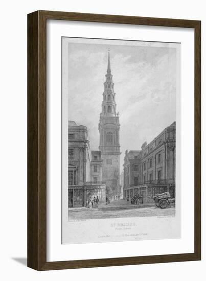 St Bride's Church, Fleet Street, City of London, 1839-John Le Keux-Framed Giclee Print