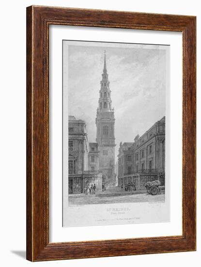 St Bride's Church, Fleet Street, City of London, 1839-John Le Keux-Framed Giclee Print