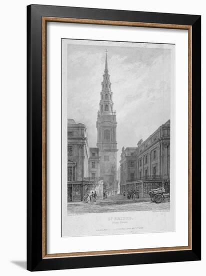 St Bride's Church, Fleet Street, City of London, 1839-John Le Keux-Framed Giclee Print