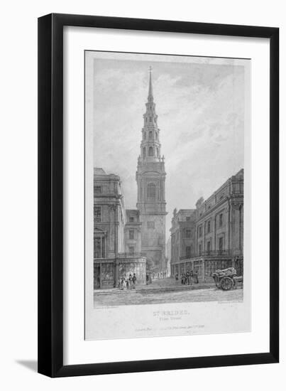 St Bride's Church, Fleet Street, City of London, 1839-John Le Keux-Framed Giclee Print