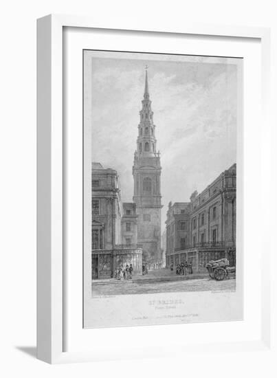 St Bride's Church, Fleet Street, City of London, 1839-John Le Keux-Framed Giclee Print