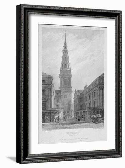 St Bride's Church, Fleet Street, City of London, 1839-John Le Keux-Framed Giclee Print