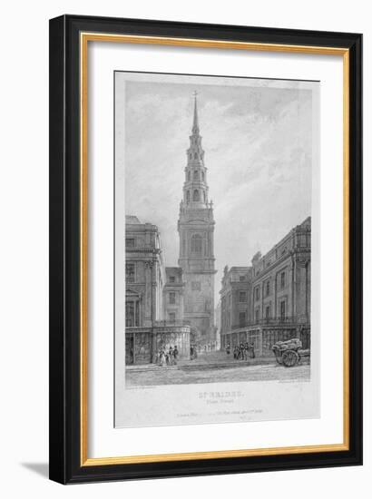 St Bride's Church, Fleet Street, City of London, 1839-John Le Keux-Framed Giclee Print