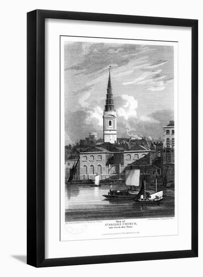 St Bride's Church, London, 1815-Matthews-Framed Giclee Print