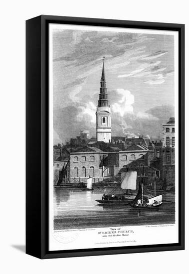 St Bride's Church, London, 1815-Matthews-Framed Premier Image Canvas