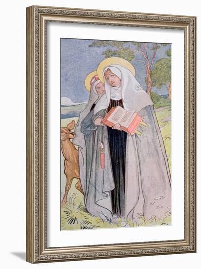 St. Bridget of Sweden Illustration from a Book on Famous Women of Sweden, 1900-Carl Larsson-Framed Giclee Print