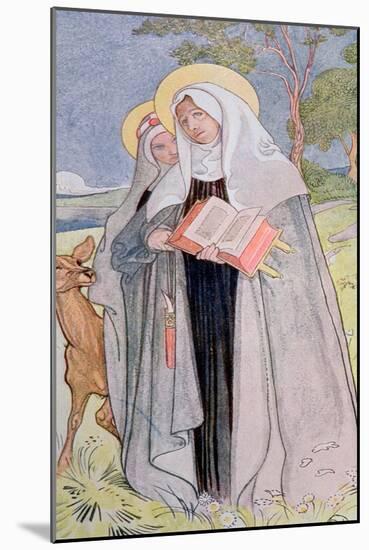 St. Bridget of Sweden Illustration from a Book on Famous Women of Sweden, 1900-Carl Larsson-Mounted Giclee Print