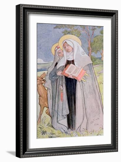 St. Bridget of Sweden Illustration from a Book on Famous Women of Sweden, 1900-Carl Larsson-Framed Giclee Print