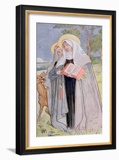 St. Bridget of Sweden Illustration from a Book on Famous Women of Sweden, 1900-Carl Larsson-Framed Giclee Print