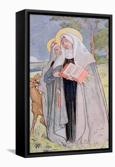 St. Bridget of Sweden Illustration from a Book on Famous Women of Sweden, 1900-Carl Larsson-Framed Premier Image Canvas