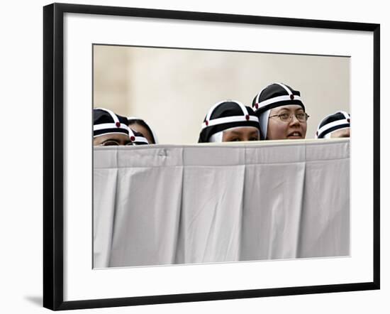 St. Brigida Nuns Attend Pope Benedict XVI's General Audience in St. Peter's Square at the Vatican-null-Framed Photographic Print