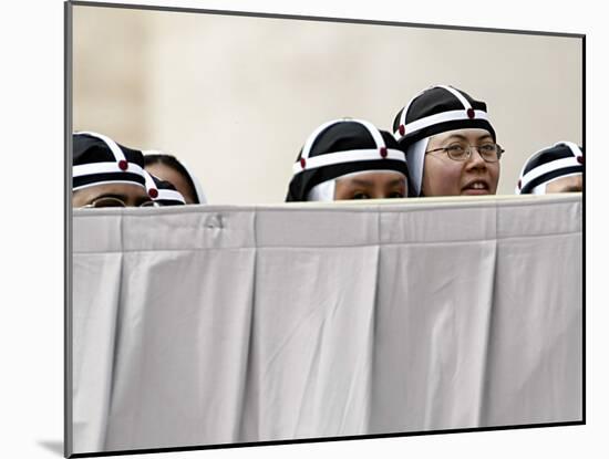 St. Brigida Nuns Attend Pope Benedict XVI's General Audience in St. Peter's Square at the Vatican-null-Mounted Photographic Print