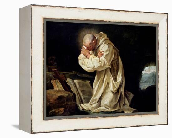 St. Bruno (1030-1101) Praying in the Desert, 1763-Jean Bernard Restout-Framed Premier Image Canvas