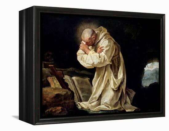 St. Bruno (1030-1101) Praying in the Desert, 1763-Jean Bernard Restout-Framed Premier Image Canvas