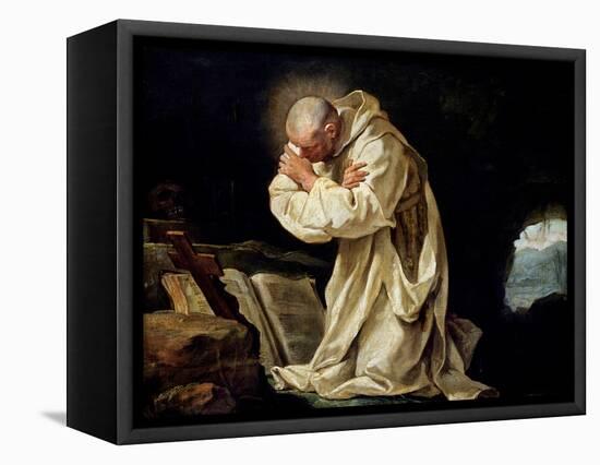 St. Bruno (1030-1101) Praying in the Desert, 1763-Jean Bernard Restout-Framed Premier Image Canvas