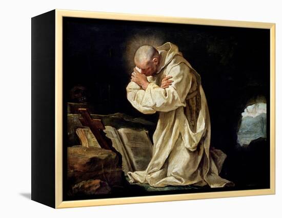 St. Bruno (1030-1101) Praying in the Desert, 1763-Jean Bernard Restout-Framed Premier Image Canvas