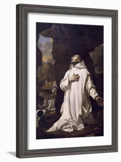 St Bruno Praying in Desert, by Nicolas Mignard-null-Framed Giclee Print