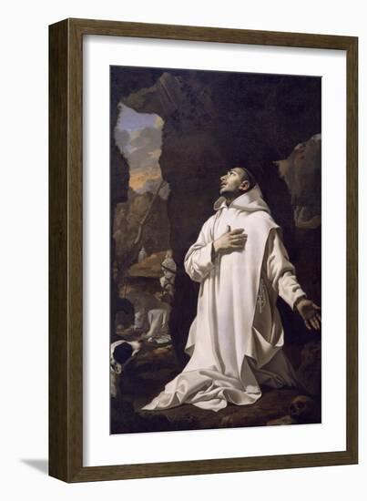 St Bruno Praying in Desert, by Nicolas Mignard-null-Framed Giclee Print
