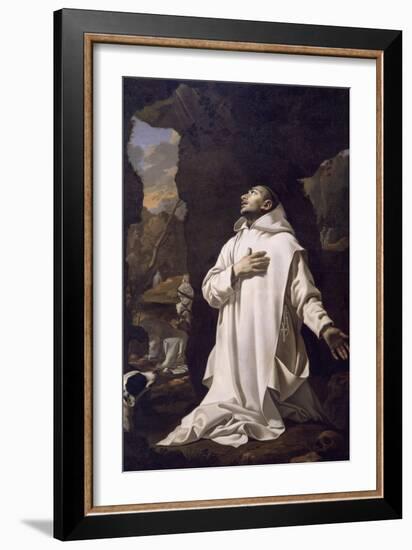 St Bruno Praying in Desert, by Nicolas Mignard-null-Framed Giclee Print