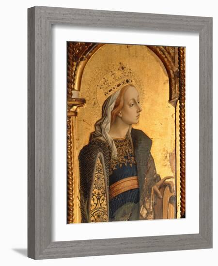 St. Catherine, Detail from the Santa Lucia Triptych-Carlo Crivelli-Framed Giclee Print