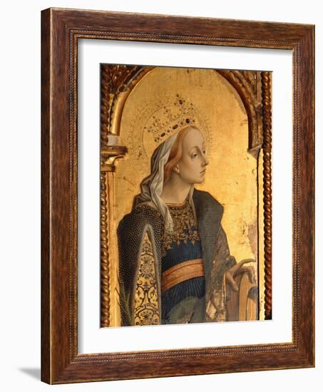 St. Catherine, Detail from the Santa Lucia Triptych-Carlo Crivelli-Framed Giclee Print