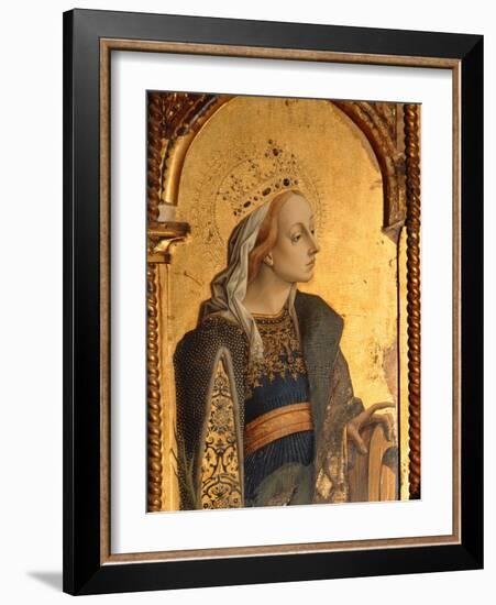 St. Catherine, Detail from the Santa Lucia Triptych-Carlo Crivelli-Framed Giclee Print