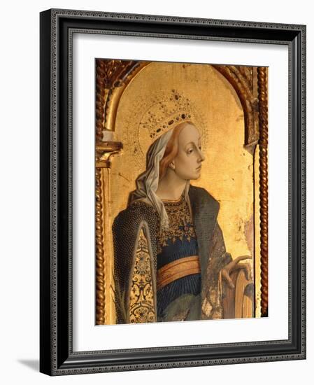 St. Catherine, Detail from the Santa Lucia Triptych-Carlo Crivelli-Framed Giclee Print