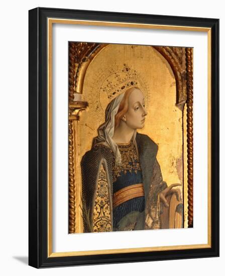 St. Catherine, Detail from the Santa Lucia Triptych-Carlo Crivelli-Framed Giclee Print