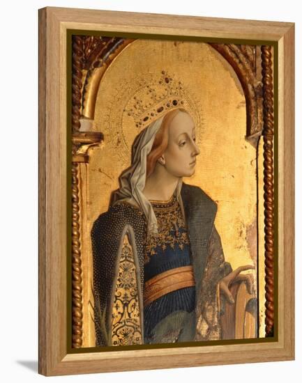 St. Catherine, Detail from the Santa Lucia Triptych-Carlo Crivelli-Framed Premier Image Canvas