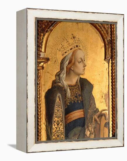 St. Catherine, Detail from the Santa Lucia Triptych-Carlo Crivelli-Framed Premier Image Canvas