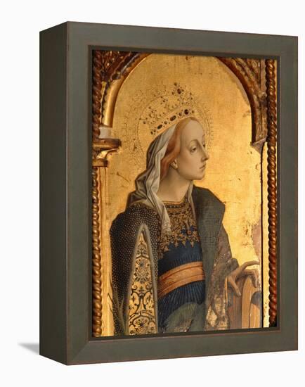 St. Catherine, Detail from the Santa Lucia Triptych-Carlo Crivelli-Framed Premier Image Canvas