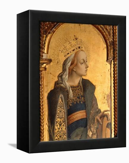 St. Catherine, Detail from the Santa Lucia Triptych-Carlo Crivelli-Framed Premier Image Canvas