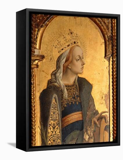 St. Catherine, Detail from the Santa Lucia Triptych-Carlo Crivelli-Framed Premier Image Canvas