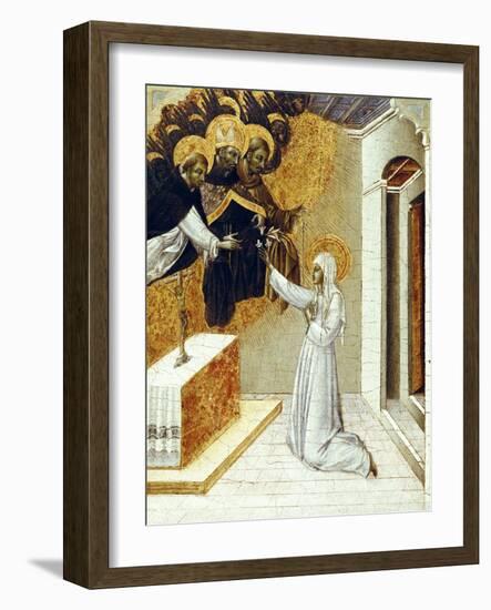 St. Catherine Invested with the Dominican Scapula-Giovanni di Paolo-Framed Giclee Print