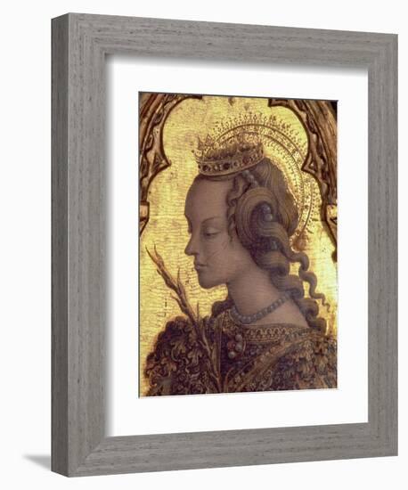 St. Catherine of Alexandria, Detail from the San Martino Polyptych-Carlo Crivelli-Framed Giclee Print