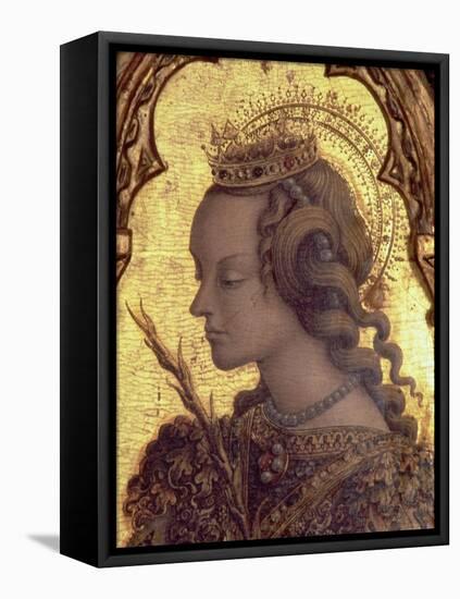 St. Catherine of Alexandria, Detail from the San Martino Polyptych-Carlo Crivelli-Framed Premier Image Canvas