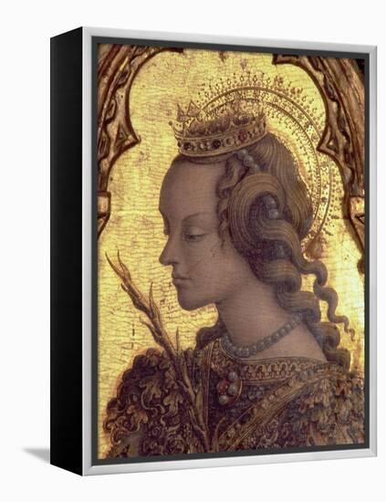 St. Catherine of Alexandria, Detail from the San Martino Polyptych-Carlo Crivelli-Framed Premier Image Canvas