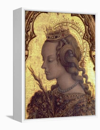 St. Catherine of Alexandria, Detail from the San Martino Polyptych-Carlo Crivelli-Framed Premier Image Canvas