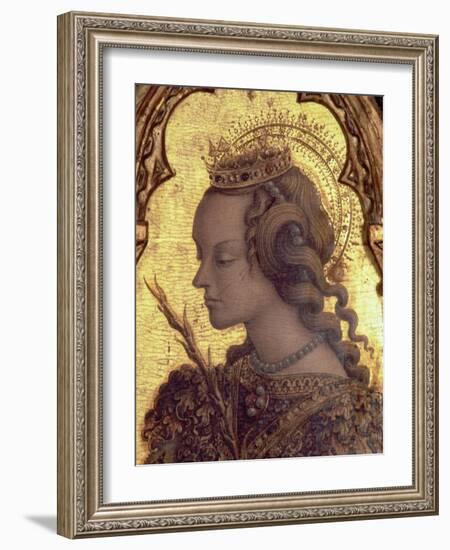 St. Catherine of Alexandria, Detail from the San Martino Polyptych-Carlo Crivelli-Framed Giclee Print