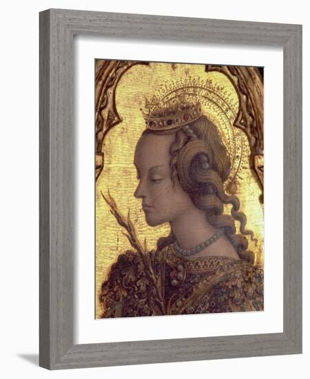 St. Catherine of Alexandria, Detail from the San Martino Polyptych-Carlo Crivelli-Framed Giclee Print