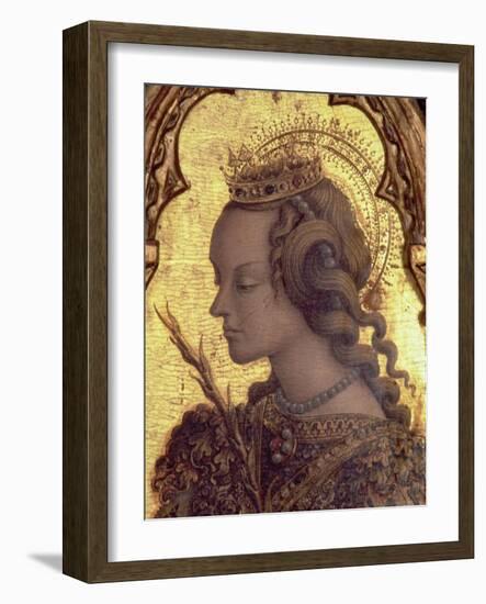 St. Catherine of Alexandria, Detail from the San Martino Polyptych-Carlo Crivelli-Framed Giclee Print