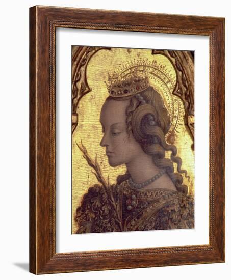 St. Catherine of Alexandria, Detail from the San Martino Polyptych-Carlo Crivelli-Framed Giclee Print