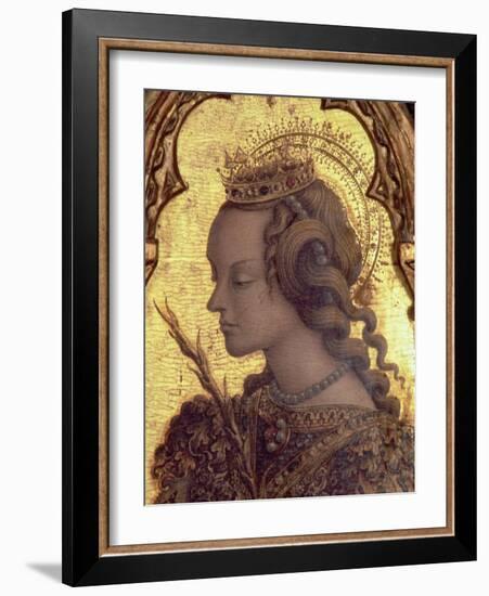 St. Catherine of Alexandria, Detail from the San Martino Polyptych-Carlo Crivelli-Framed Giclee Print