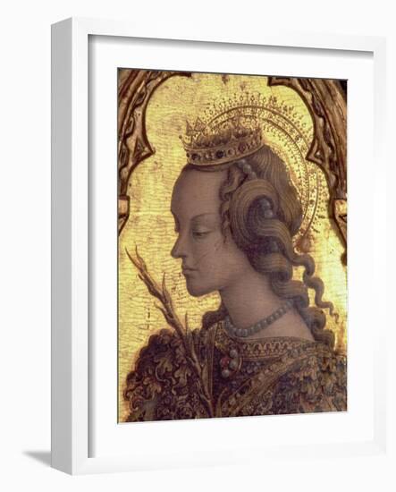 St. Catherine of Alexandria, Detail from the San Martino Polyptych-Carlo Crivelli-Framed Giclee Print