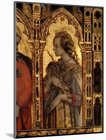 St. Catherine of Alexandria, Detail from the San Martino Polyptych-Carlo Crivelli-Mounted Premium Giclee Print