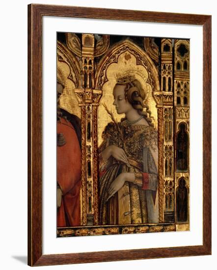 St. Catherine of Alexandria, Detail from the San Martino Polyptych-Carlo Crivelli-Framed Giclee Print