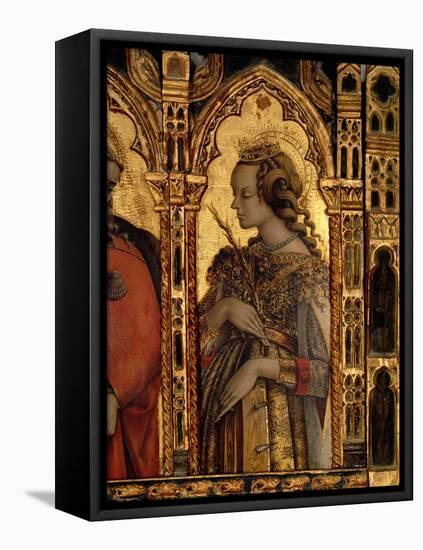 St. Catherine of Alexandria, Detail from the San Martino Polyptych-Carlo Crivelli-Framed Premier Image Canvas