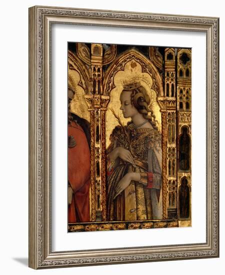 St. Catherine of Alexandria, Detail from the San Martino Polyptych-Carlo Crivelli-Framed Giclee Print